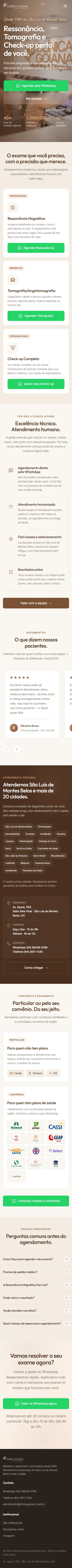 Site de Clínica Goiana: Landing page