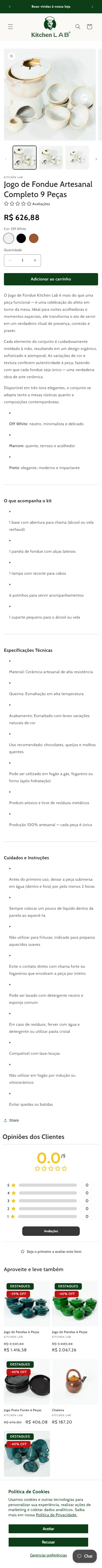 Site de Kitchen Lab: Produto